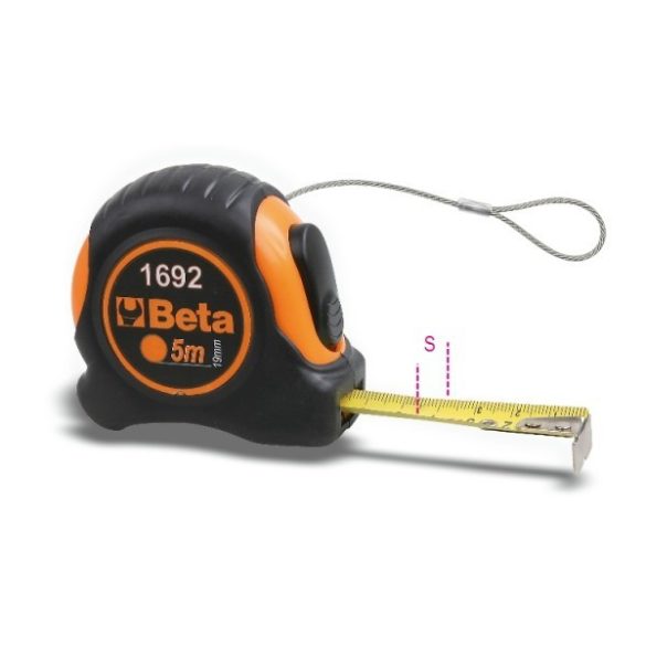 Beta 1692HS Mérőszalag, ütésálló bimateriál ABS-ház, acélszalag, pontossági osztály: II 