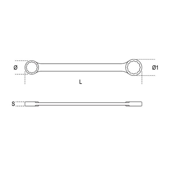 Beta 95 Egyenes csillagkulcs, krómozott 18x19