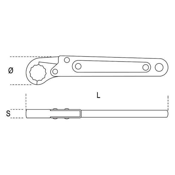 Beta 120 Nyitható racsnis hollander kulcs, krómozott, barnított fejjel 27