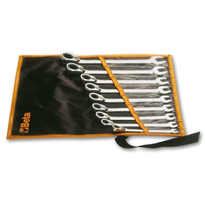   Beta 142/B 9 részes csillag-villáskulcs irányváltós racsnival szerszám készlet műanyag dobozban 