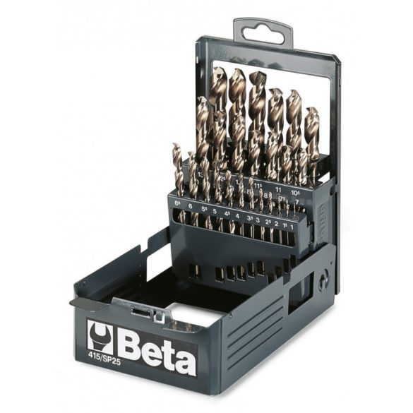 Beta 415/SP25 rövid csigafúró szerszám készlet kofferban