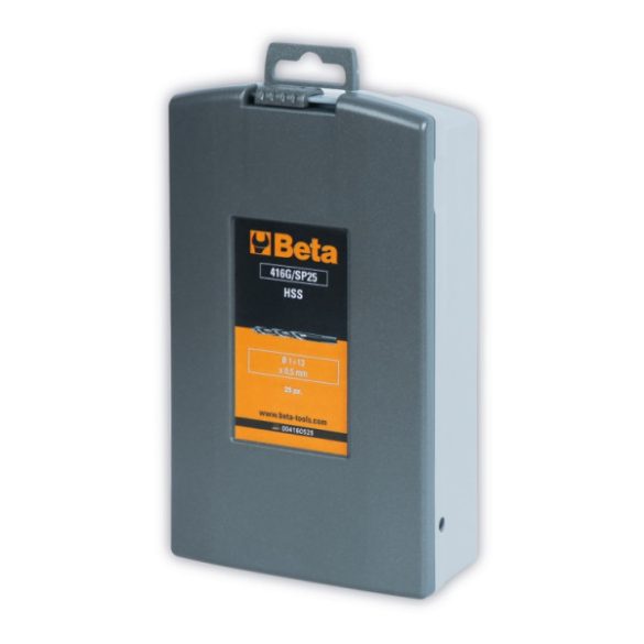 Beta 416G/SP25 25 darabos HSS fúrókészlet lépcsős fúrócsúccsal fémdobozban