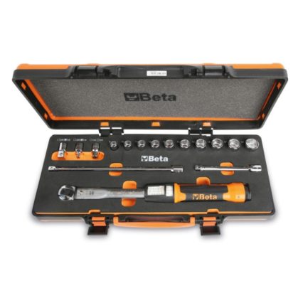 Beta 666/C5 Zero-Reset nyomatékkulcs készlet 10-50 Nm tartományban dugókulcsokkal és hosszabbítókkal dobozban