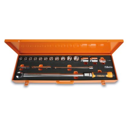 Beta 666/C30 Zero-Reset nyomatékkulcs készlet dobozban dugókulcsokkal és hosszabbítókkal