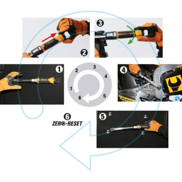 Beta 667/30 Zero-Reset mechanikus nyomatékkulcs 60-300 Nm tartománnyal és 1/2 colos átnyomós racsnival