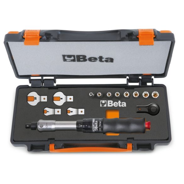 Beta 671B/C10 1 nyomatékkulcs 604B/10, 1 irányváltós racsni, 8 hatlapú-dugókulcs és 4 villáskulcs