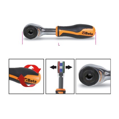 Beta 860/58 Betéttartó racsni forgó markolattal 1/4"