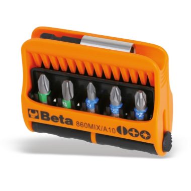   Beta 860MIX/A10 10 csavarhúzóbetét és mágneses betéttartó, műanyag dobozban 