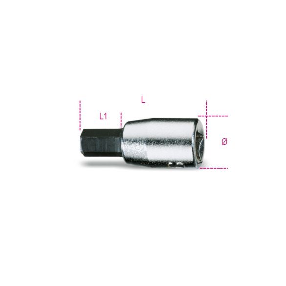 Beta 900ME 10 1/4"-os imbusz-dugókulcs, krómozott, barnított hegy 1/4"-os