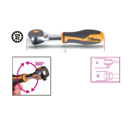 Beta 900/58  Irányváltós racsni 1/4" 52 fogú