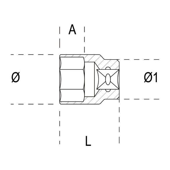 Beta 910AS ¼ Tizenkétszögű dugókulcs 3/8"-os
