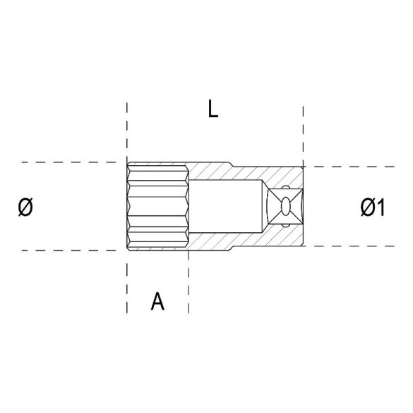 Beta 910AS-L ¼ Tizenkétszögű hosszú dugókulcs 3/8"-os