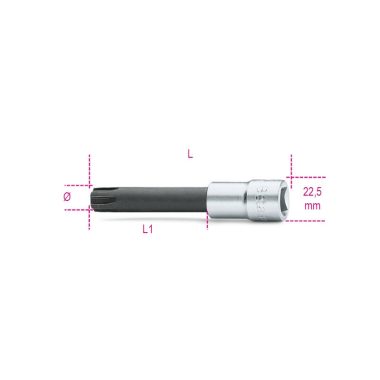   Beta 920ES 1/2"-os speciális imbusz-dugókulcs, krómozott, fekete hegy