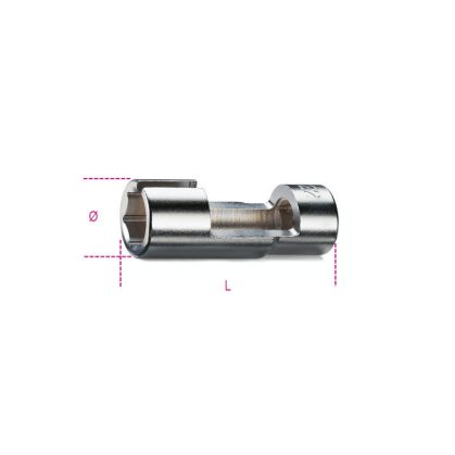   Beta 960SL 1/2”-os lambda-szonda dugókulcs, krómozott, nyitott hatlapú fej