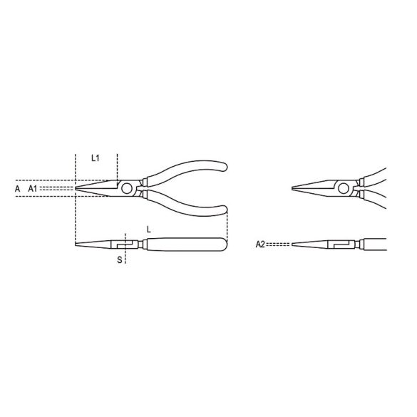 Beta 1010 160 Hosszú kerekcsőrű fogó PVC-bevonattal