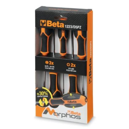 Beta 1223/D5 professzionális 5 darabos csavarhúzó készlet ergonomikus markolattal