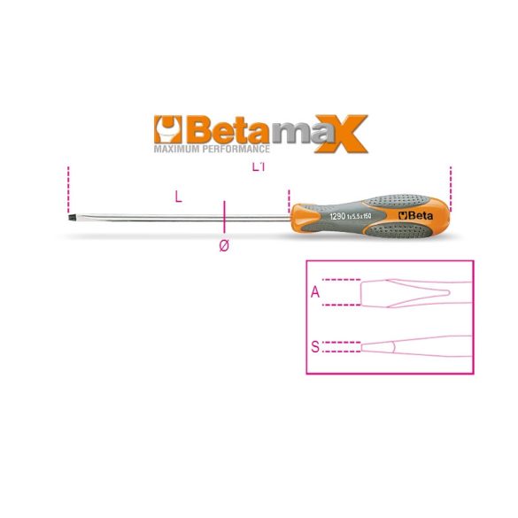 Beta 1290 6,5X100 Phillips®-csavarhúzó