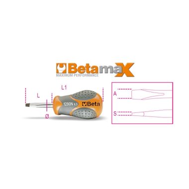   Beta 1290N Extra rövid csavarhúzó hasítottfejű csavarokhoz