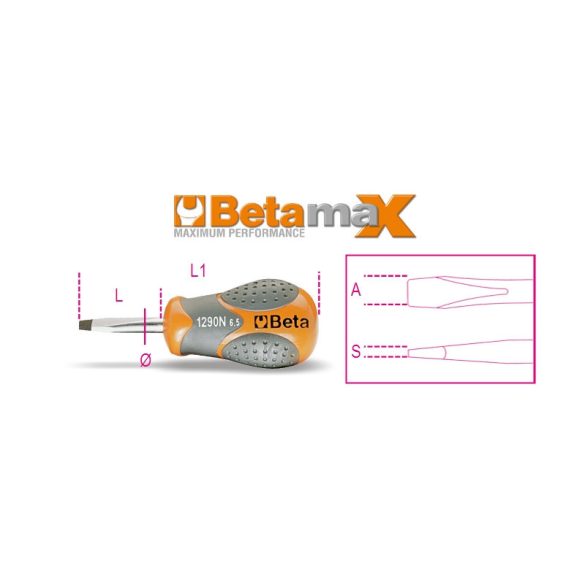 Beta 1290N 4X30 Extra rövid csavarhúzó hasítottfejű csavarokhoz