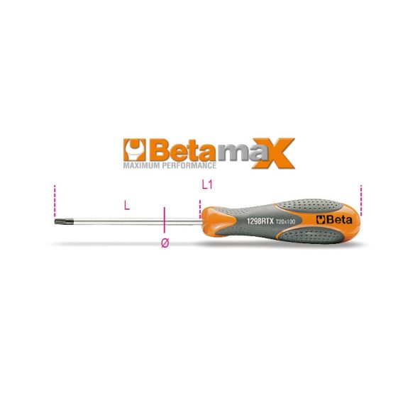 Beta 1298RTX 27 Imbusz csavarhúzó Tamper Resistant Torx®-csavarokhoz