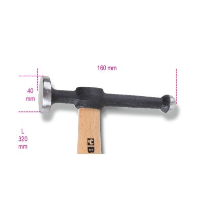   Beta 1351 Karosszériakalapács, kerek lapos fejjel, fanyéllel