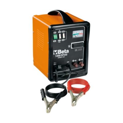 Beta 1498/SP250 hordozható 12/24V-os hagyományos akkumulátortöltő és gyorsindító ampermérővel