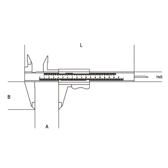 Beta 1650 200 Tolómérő acélból, tokban, pontosság 0.05 mm