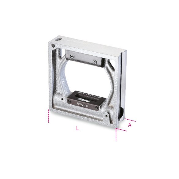 Beta 1699Q 200 Precíziós keretes vízmérték, vasöntvény, 2 prizmaalakú és 2 köszörült lapos alappal, 2 törésbiztos libella, pontosság: 0.05 mm/m