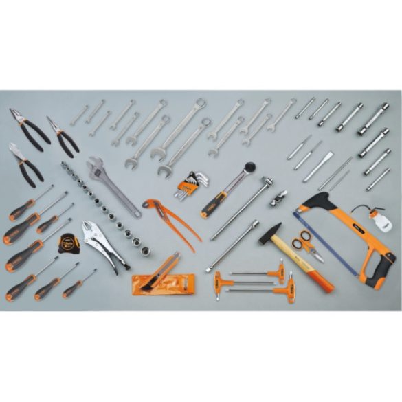 Beta 2120VU/3 Ötrekeszes szerszámos láda fémlemezből 74 db szerszámmal