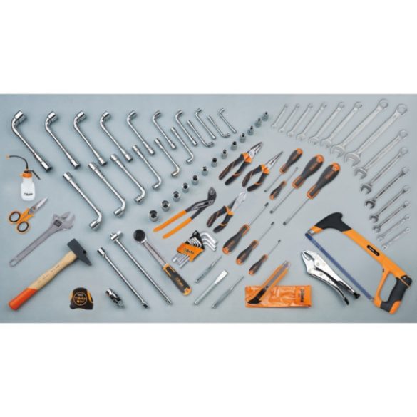 Beta 2120VU/4 Ötrekeszes szerszámos láda fémlemezből 80 db szerszámmal