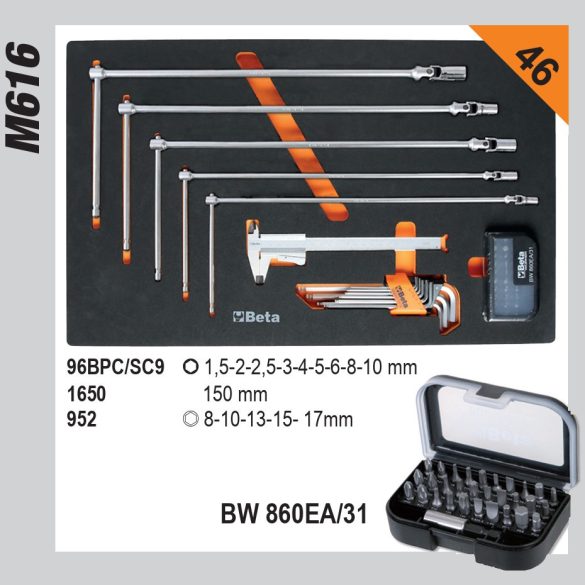 Beta C2400S7/5M 7 fiókos szerszámos kocsi 295 db-os szerszámkészlettel