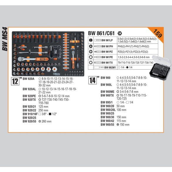 Beta C2400S7/5M 7 fiókos szerszámos kocsi 295 db-os szerszámkészlettel