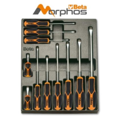   Beta T167MH ABS habszivacs tálca Morphos csavarhúzókkal hasítottfejű csavarokhoz