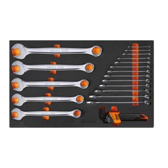 Beta M32 EVA habszivacs tálca colos méretű csillag-villáskulcsokkal és imbuszkulcsokkal