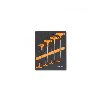 Beta M50 puha hőformált műanyag tálca 8 darabos 96T típusú T-szárú imbuszkulcs készlettel