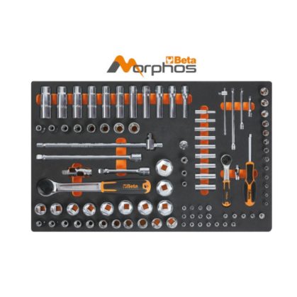   Beta M100MH EVA habszivacs tálca 1/4"-os és 1/2"-os dugókulcsokkal