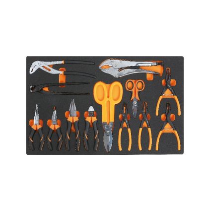 Beta M129 13 darabos professzionális fogó és vágószerszám készlet M-szériás lágy hőformált tálcában