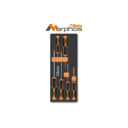   Beta M180MH EVA habszivacs tálca Morphos csavarhúzókkal hasítottfejű és keresztfejű Phillips® csavarokhoz