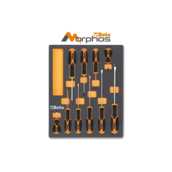 Beta M208MH EVA habszivacs tálca Morphos csavarhúzókkal hasítottfejű és Phillips® csavarokhoz