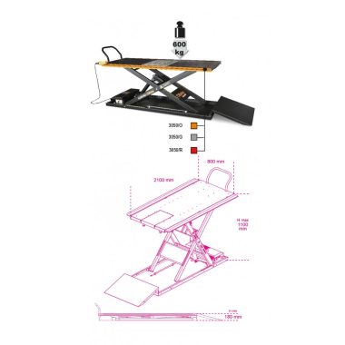   Beta 3050/G Elektro-hidraulikus motorkerékpár emelő, 600 kg, szürke