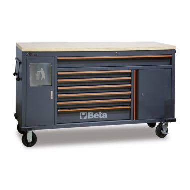   Beta C45PRO MWS/W 7 fiókos szerszámkocsi beépített hulladéktartóval