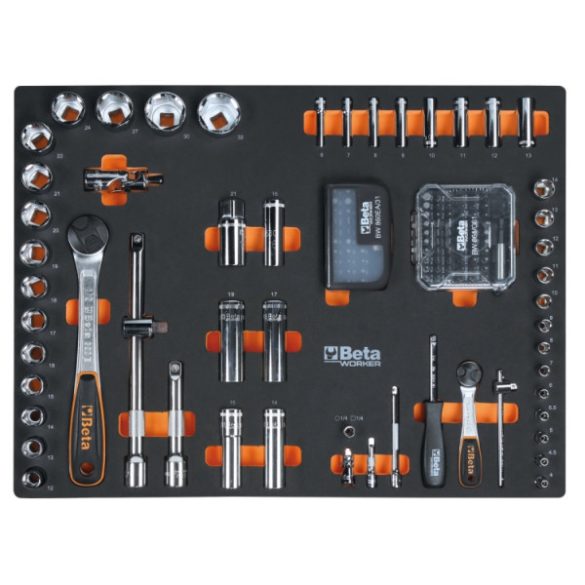 Beta C45PRO 2.0 B7X műhelybútor-kombináció 196 Beta Worker univerzális szerszámból álló választékkal
