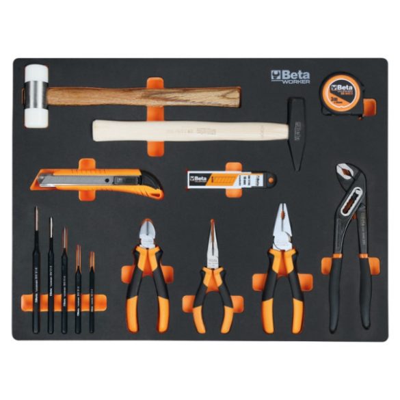 Beta C45PRO 2.0 B7X műhelybútor-kombináció 196 Beta Worker univerzális szerszámból álló választékkal