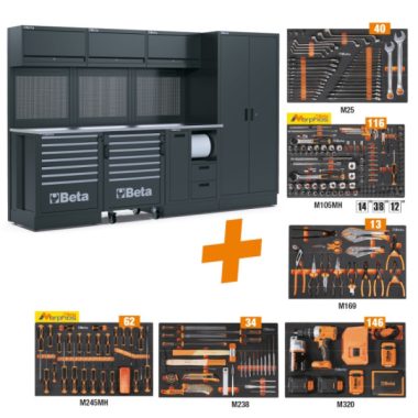 Beta RSC50 2.0 FX/411UT professzionális műhelyberendezés 411 darabos szerszámkészlettel és munkalappal