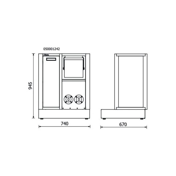 Beta RSC50 2.0 MS-2AVV Rögzített kiszolgáló modul , üres