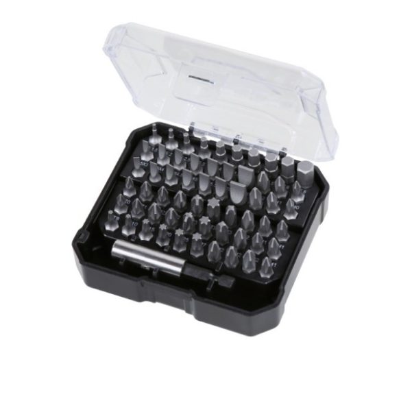 Beta Worker 5000S/3M 3 fiókos szerszámkocsi szemből, 189 részes Beta Worker szerszámkészlet tálcás elrendezésben, Beta szerszámos kocsi hőkezelt munkalappal