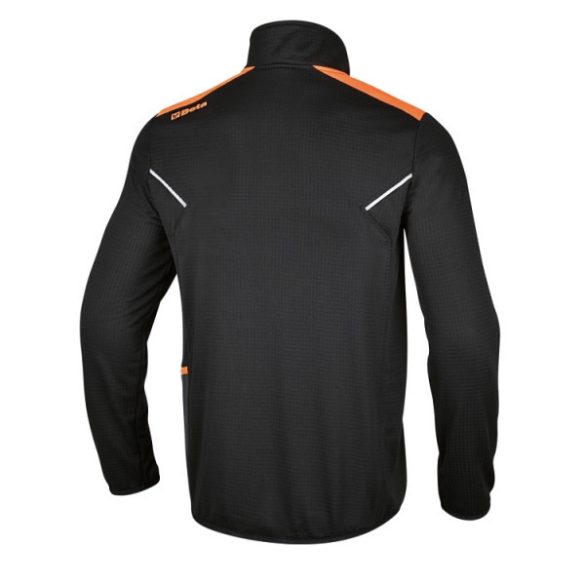 Beta 7563N XS Rácsos mikropolár pulóver rövid cipzárral, fekete/munkaruha