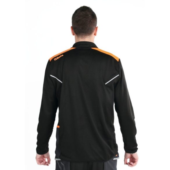 Beta 7563N XS Rácsos mikropolár pulóver rövid cipzárral, fekete/munkaruha