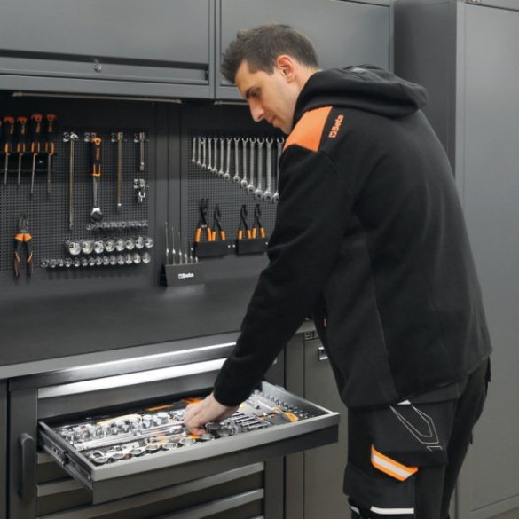 Beta 7566NG Hosszú cipzáras kapucnis felső, antracitszürke betétekkel/munkaruha