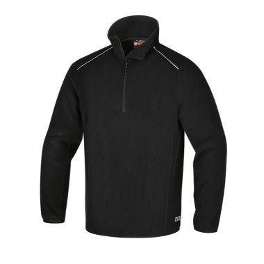   Beta 7636N Mikropolár pulóver rövid cipzárral, 180 g/m2fekete, fényvisszaverő részekkel